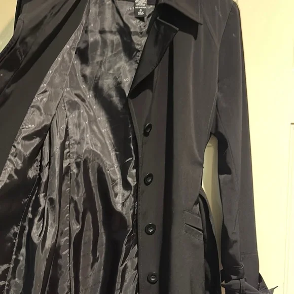 New York & Company Black Trench Coat - Picture 2 of 4